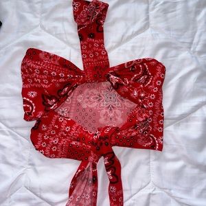 American Threads Red Bandana top